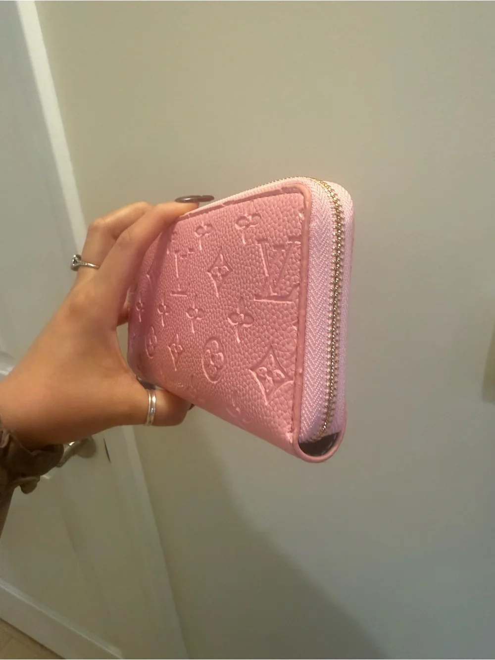 Pink Embossed Zip Wallet - Designer-Style